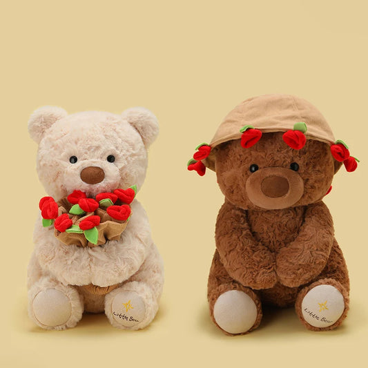 RoseBear™-Convertible Teddy with Flower Bouquet